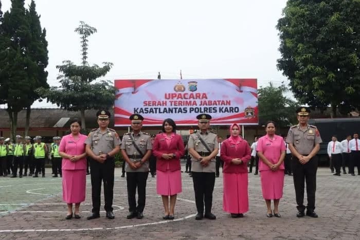 Kapolres Karo Sertijab Kasat Lantas Polres Karo