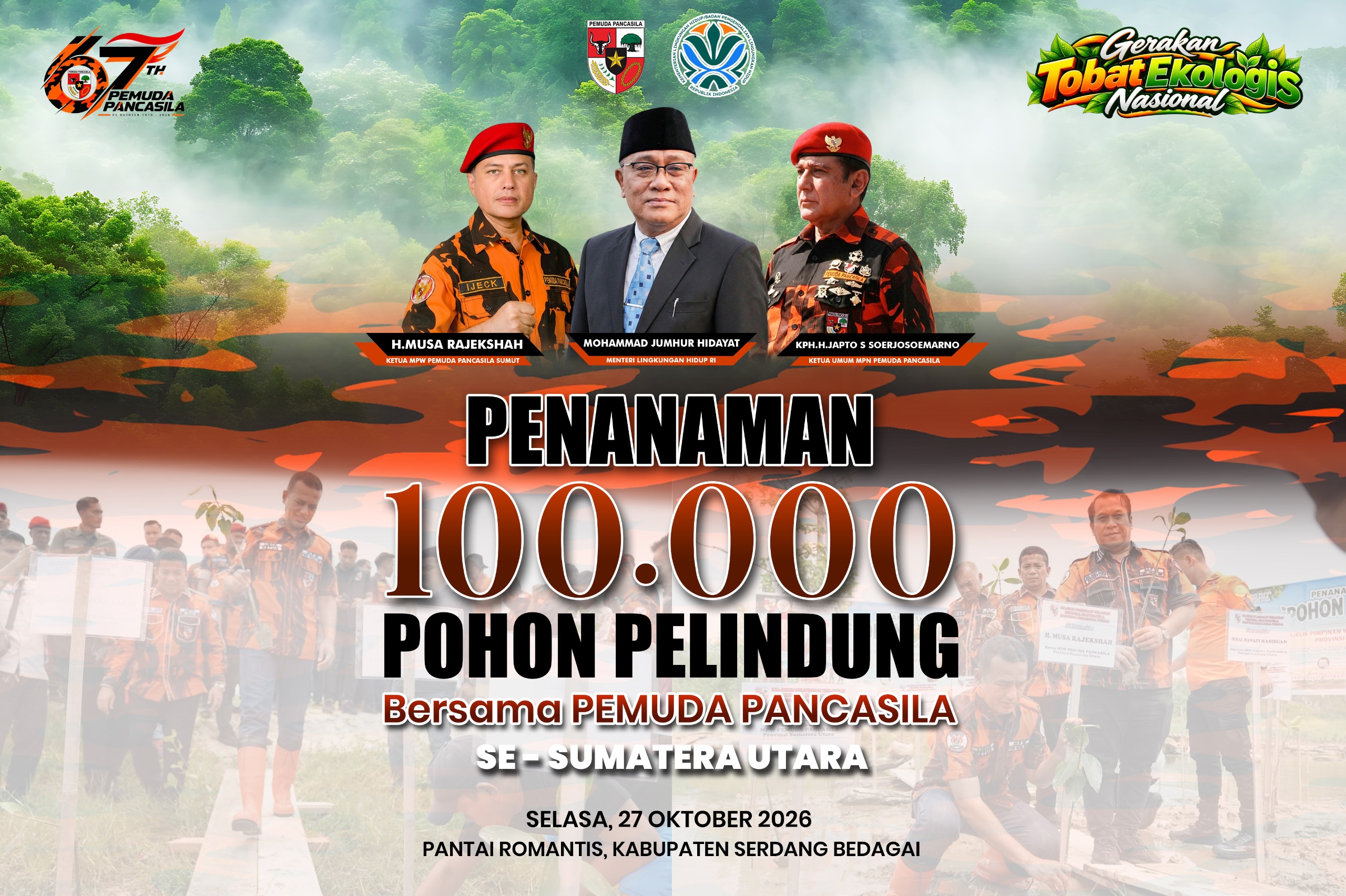 Pemuda Pancasila Sumut Tanam 100.000 Pohon, Dedi Dermawan Milaya: Alam Warisan Generasi Mendatang