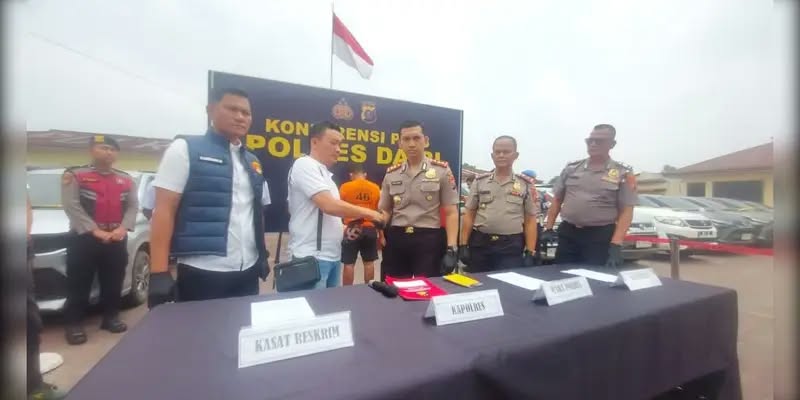 Polres Dairi Amankan Eks TNI AU, Diduga Gelapkan 13 Mobil Rental hingga Digadaikan