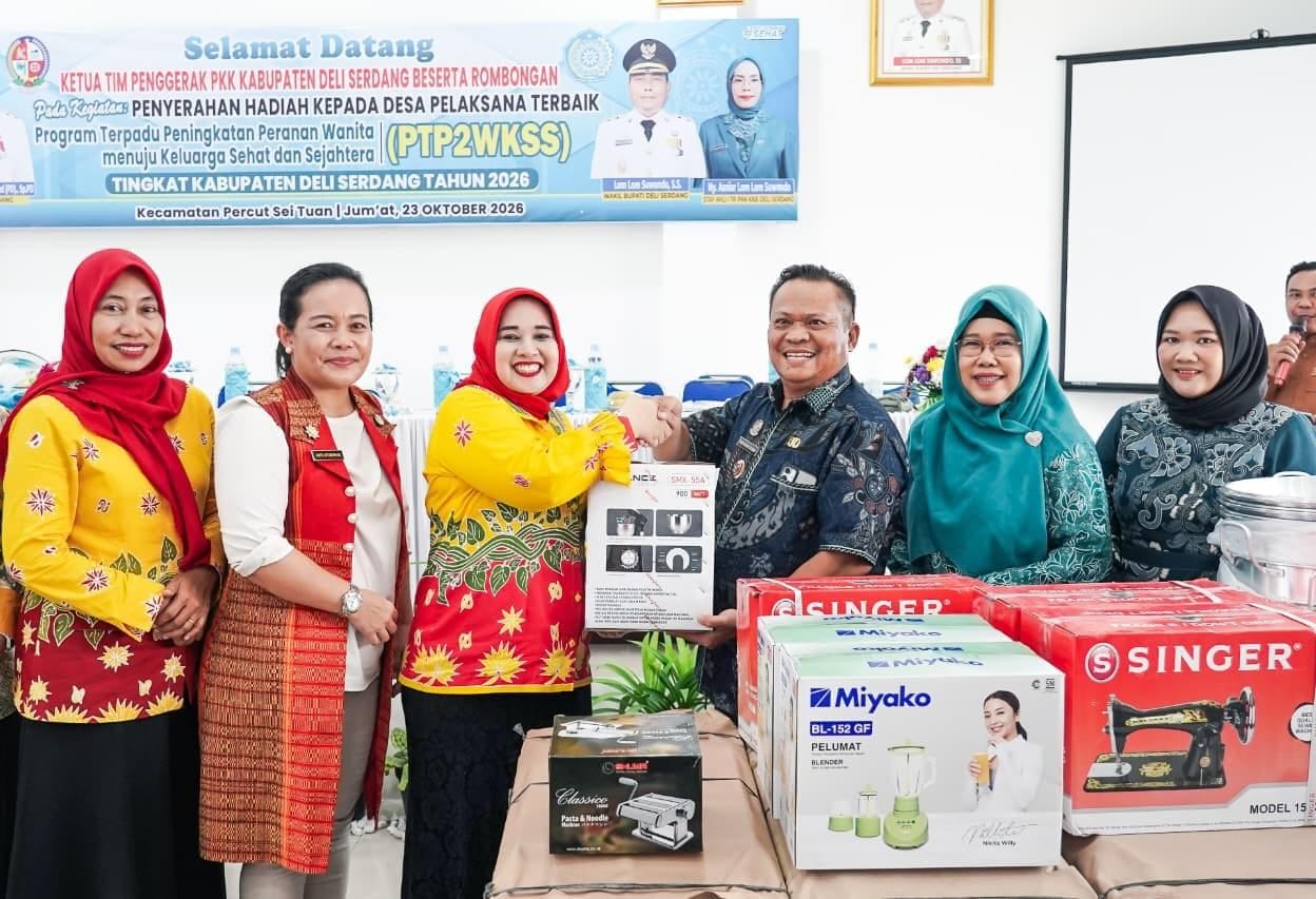 Ketua PKK Deli Serdang Dorong Pemenang PTP2WKSS Deli Serdang Kembangkan Usaha Produktif Keluarga