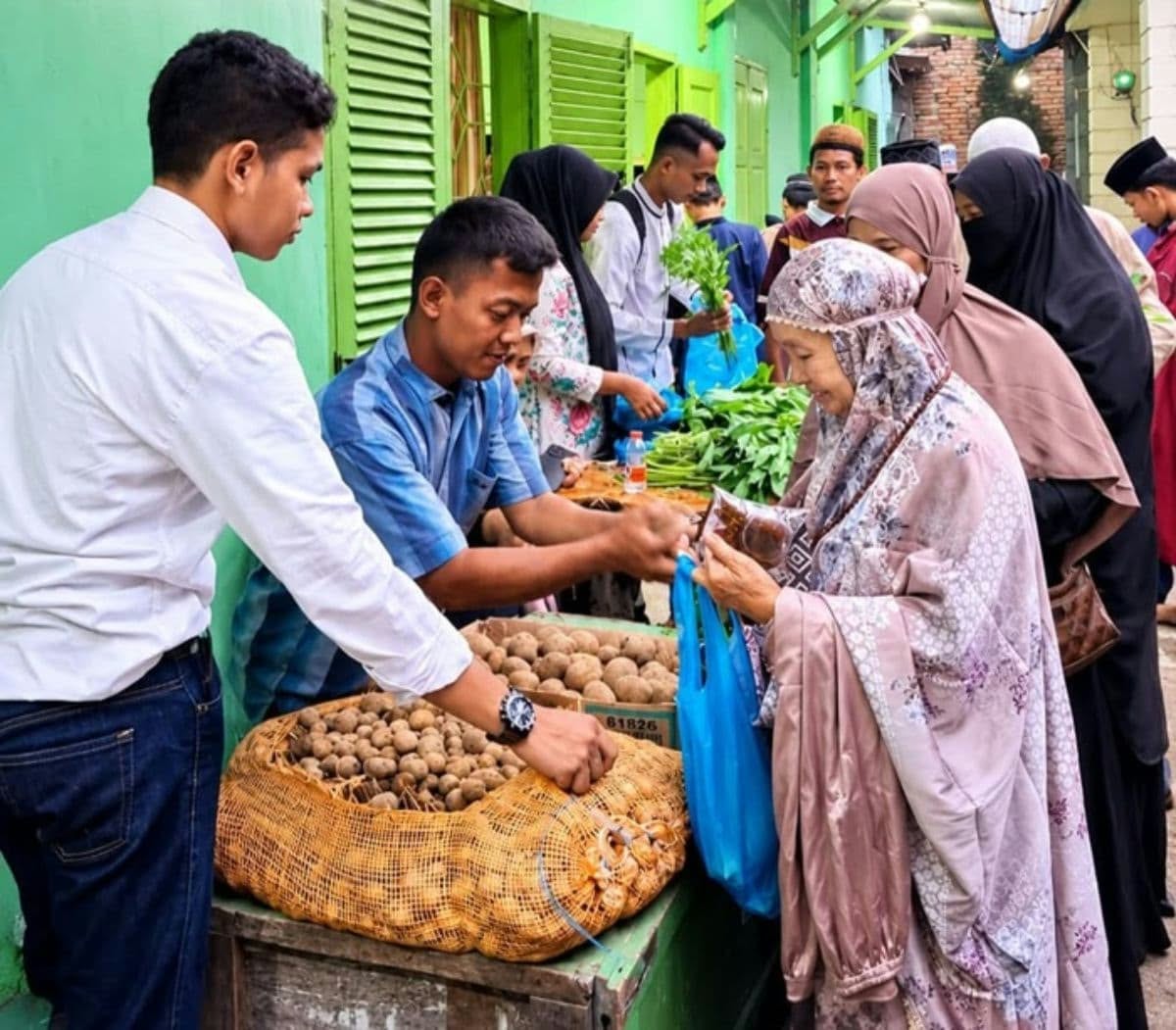 Subuh On The Road, PKS Lubuk Pakam III Bagikan Sayur Gratis untuk Warga