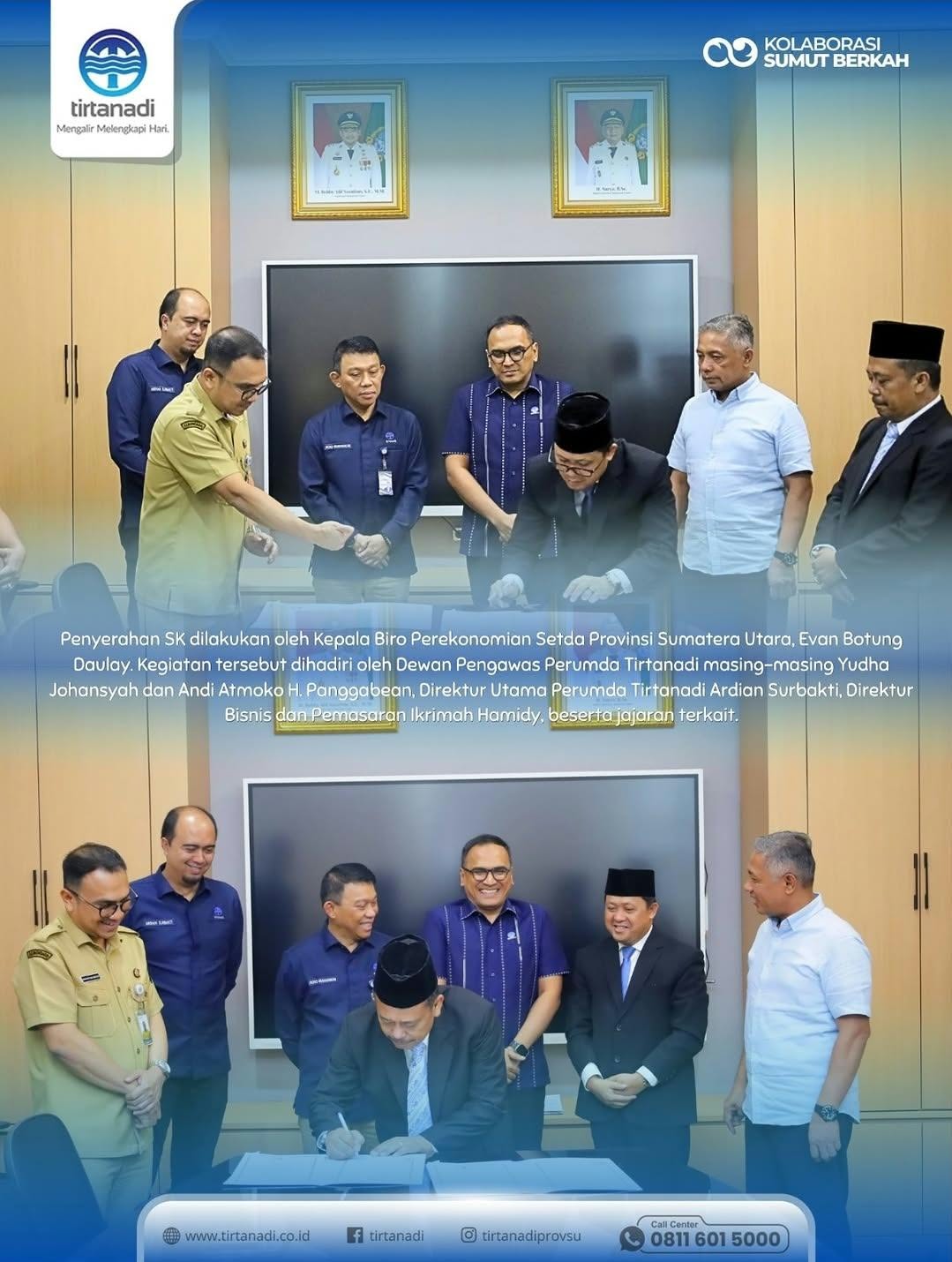 Perkuat Layanan, Tirtanadi Umumkan Direktur Adkeu dan Produksi Baru