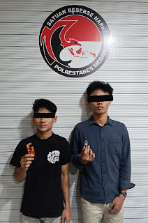 Dua Pengedar Pod Getar dan Ekstasi Diringkus Satresnarkoba Polrestabes Medan