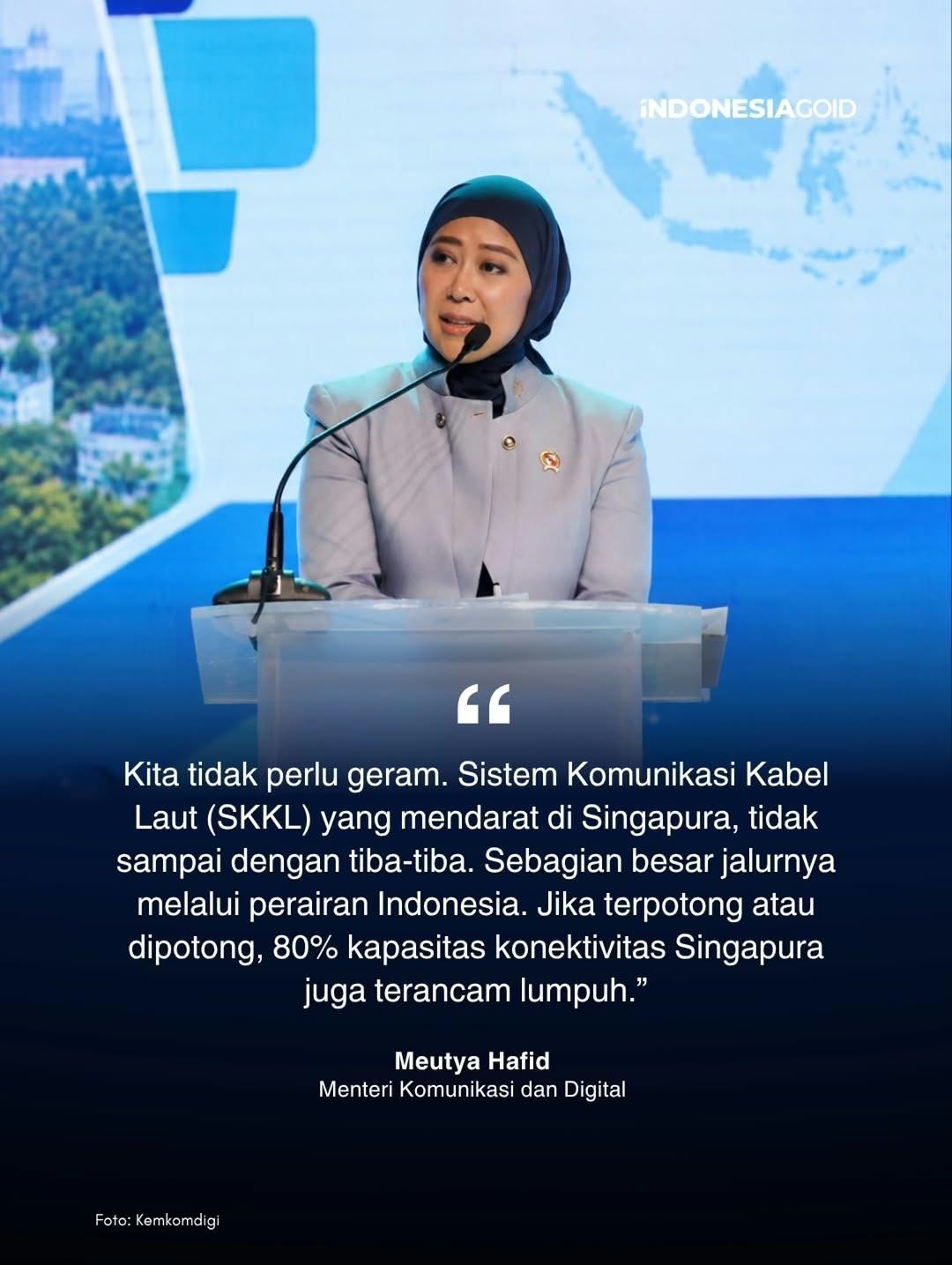 Menkomdigi Jawab Ancaman Politisi Singapura Potong Kabel Internet RI
