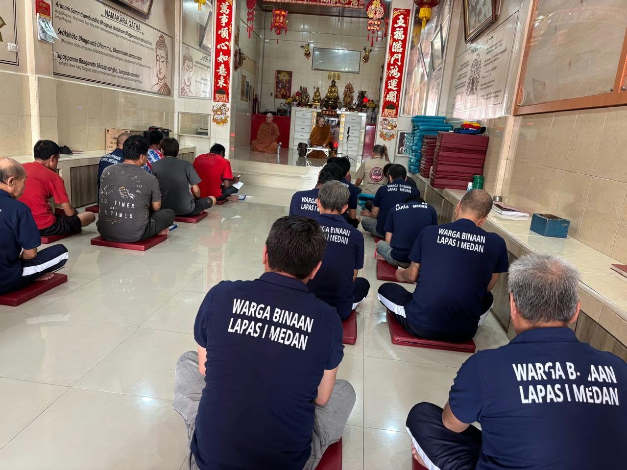 Lapas Kelas I Medan Gelar Puja Bakti Bersama Yayasan Sangha Bodhiphakkhiya Nusantara