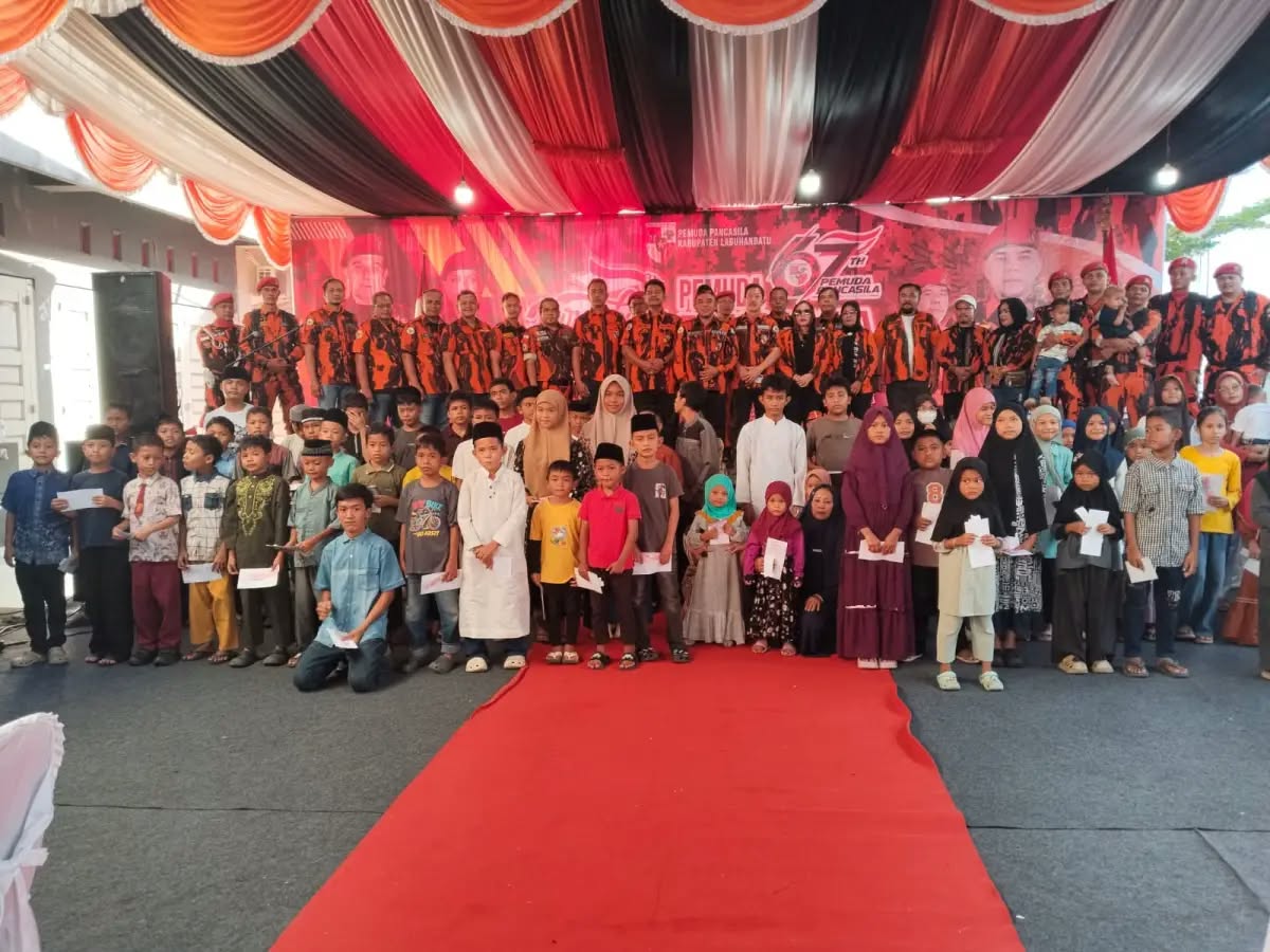 Peringati HUT ke-67, MPC Pemuda Pancasila Kabupaten Labuhanbatu Santuni Puluhan Anak