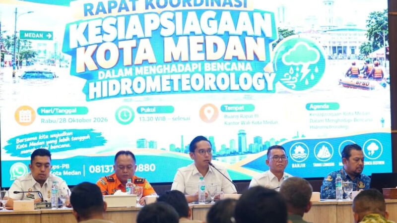 Siaga Bencana Hidrometeorologi, Wali Kota Medan Pimpin Rapat Koordinasi