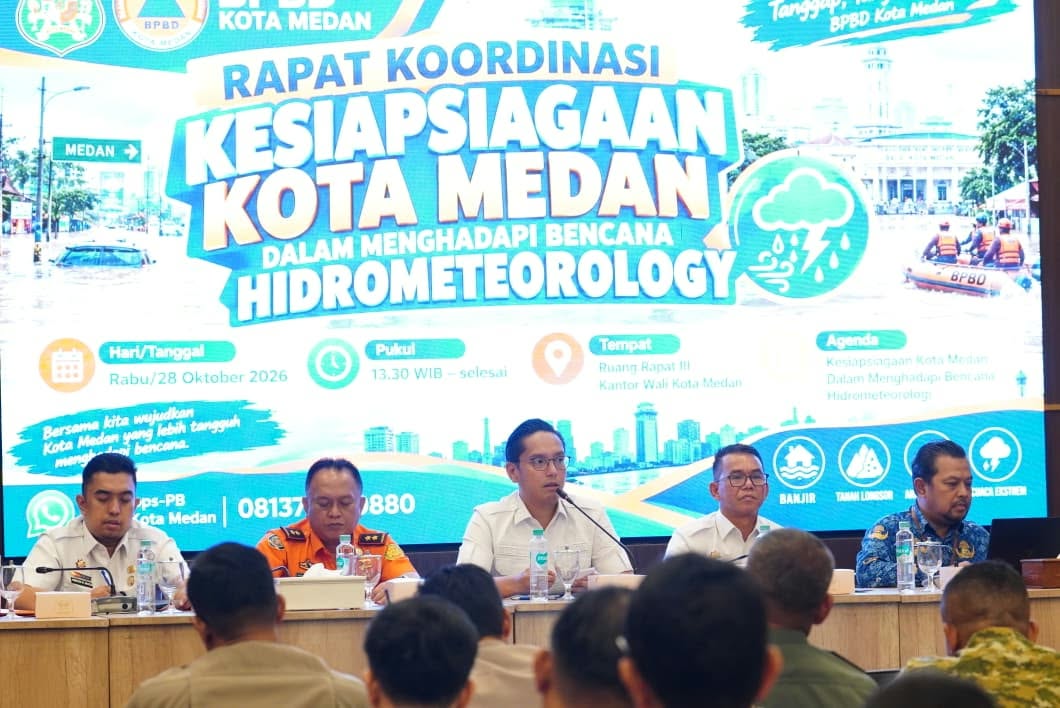 Siaga Bencana Hidrometeorologi, Wali Kota Medan Pimpin Rapat Koordinasi