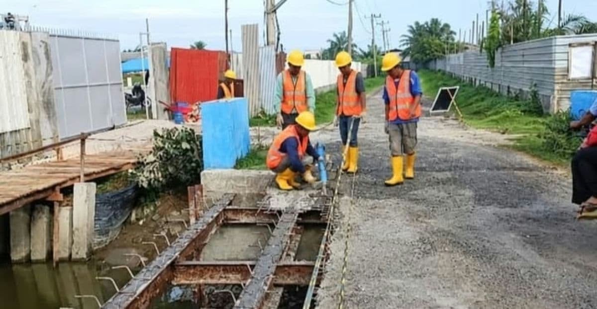 Jembatan Denai Kwala Pantai Labu Kembali Bisa Dilalui Usai Diperbaiki