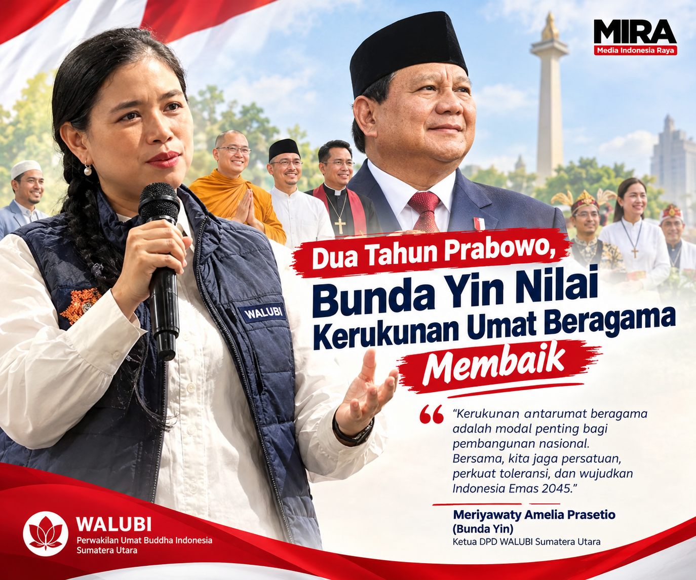 Dua Tahun Prabowo, Bunda Yin Nilai Kerukunan Umat Beragama Membaik