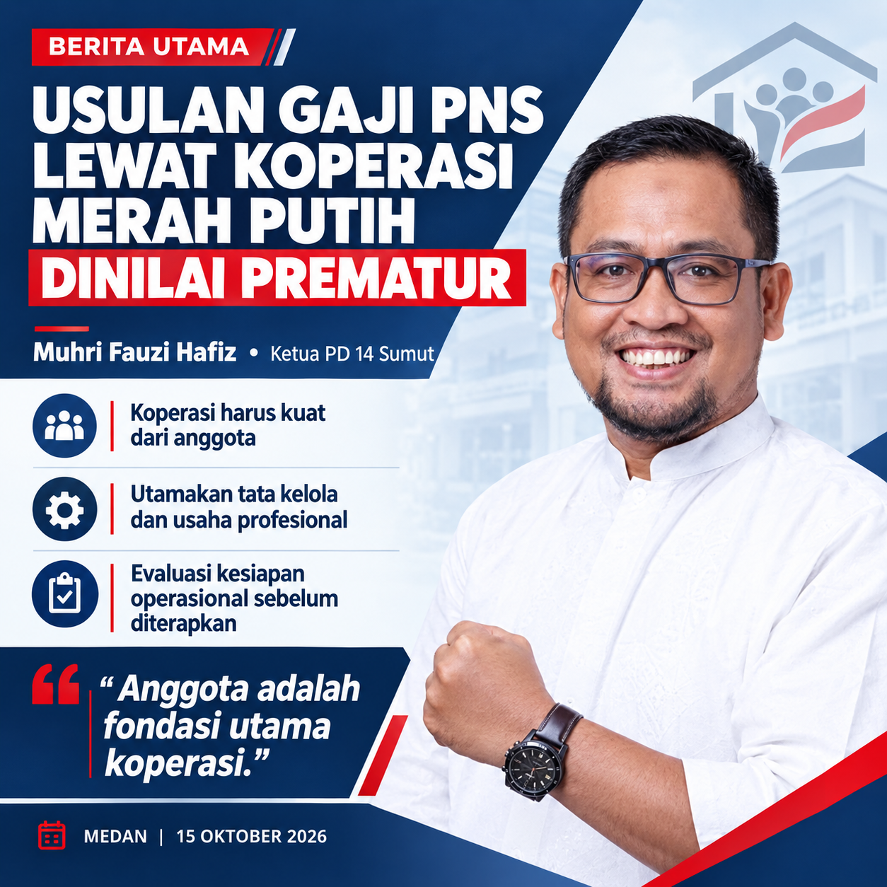 Muhri Fauzi Hafiz Sebut Usulan Gaji PNS Lewat Koperasi Merah Putih Prematur
